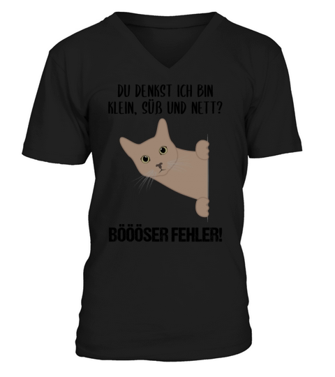 Cat Small Sweet Nice Bad Mistake Quote Gift V-Neck T-shirt