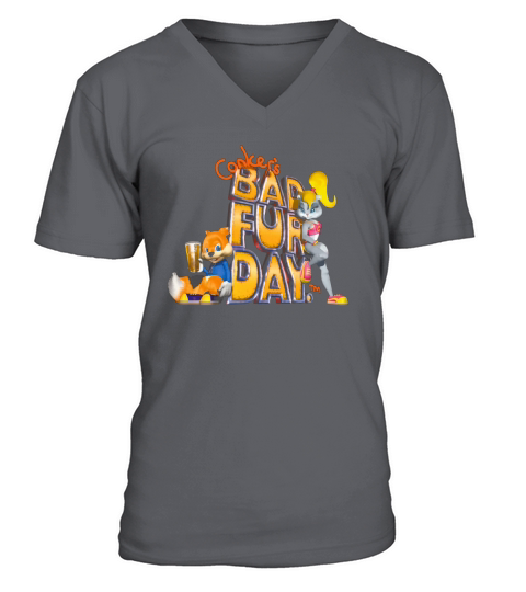 Conker s Bad Fur Day N64 Retro nintendo game fan shirt shirt V-Neck T-shirt