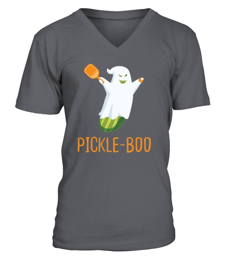 Funny Pickle Ghost Play Pickleball on Halloween V-Neck T-shirt