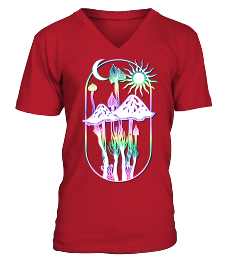 Goblincore Dark Academia Aesthetic Mushroom V-Neck T-shirt