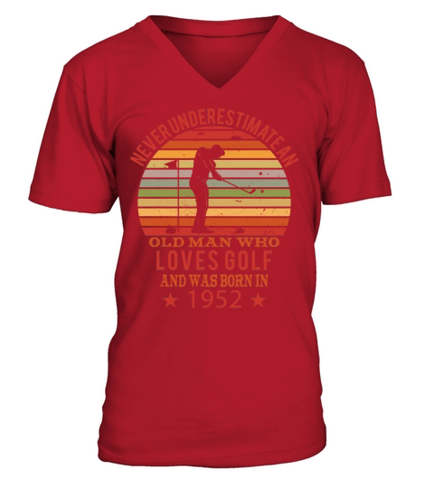 Golfing Golfplayers Vintage 1952 Birthday V-Neck T-shirt