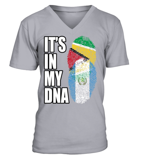 Guyanese And Guatemalan Mix Heritage DNA Flag V-Neck T-shirt