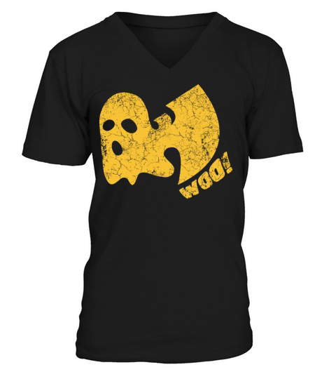 halloween ghost woo wutang V-Neck T-shirt