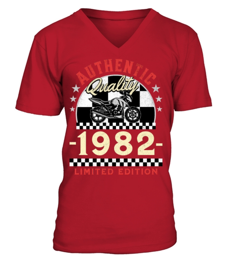 Happy 40th Birthday Biker 40 Years Old Vintage V-Neck T-shirt