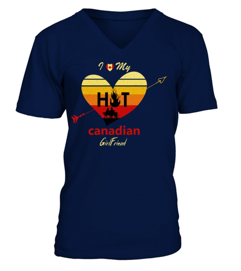 i love my hot canadian girlfriend - Retro Vintage V-Neck T-shirt