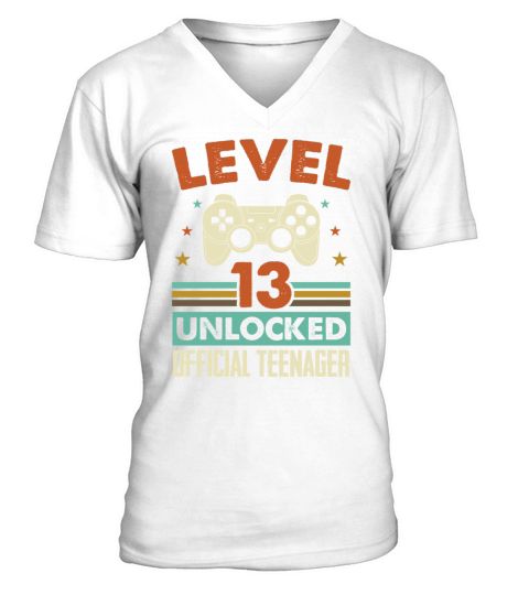 Level 13 Unlocked Official Teenager 13th Birthday V-Neck T-shirt