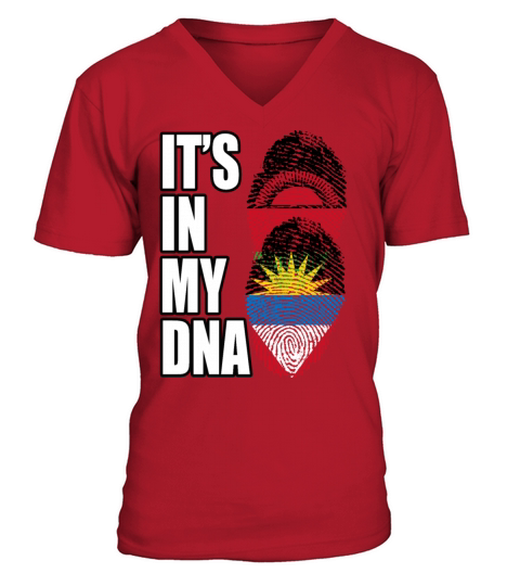 Malawian And Antiguan Mix Heritage DNA Flag V-Neck T-shirt