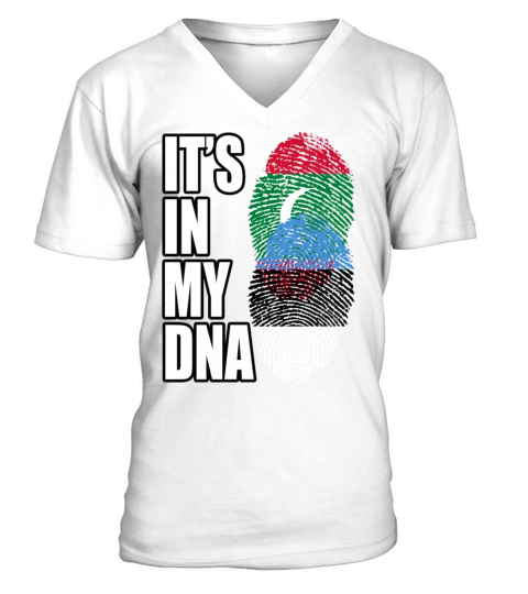 Maldivian And Estonian Mix Heritage DNA Flag V-Neck T-shirt