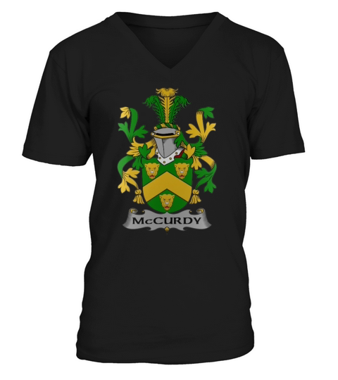 McCurdy Family Crest Irish Family Crests II V-Neck T-shirt