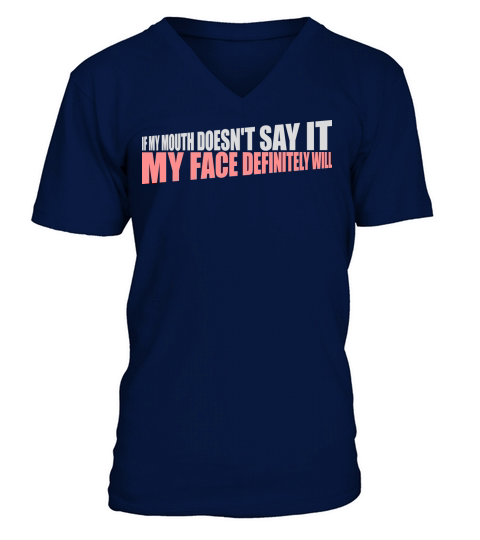 my face definitely will V-Neck T-shirt