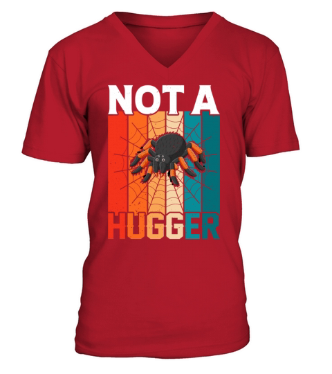 Not a Hugger - Retro Vintage Style Tarantula V-Neck T-shirt