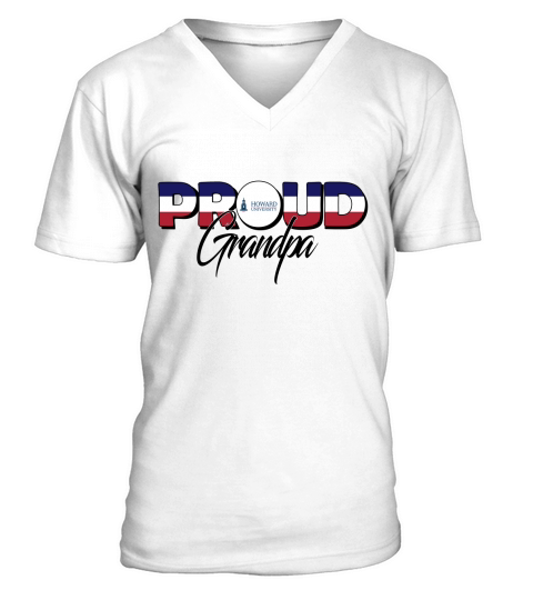 Proud Grandpa Howard University Best Family Gifts V-Neck T-shirt
