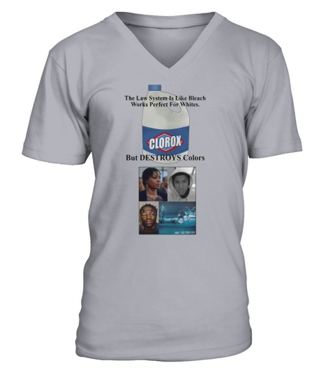 Rodney King Clorox the law system is like bleach works perfect V-Neck T-shirt