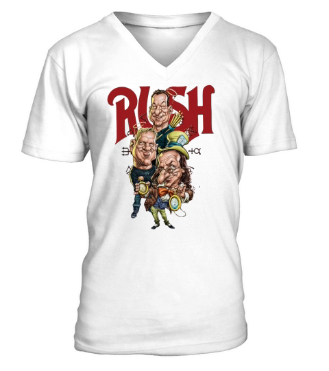 Rush Band Caricature Clockwork Angels Version V-Neck T-shirt
