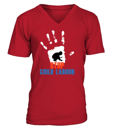 STOP child labour V-Neck T-shirt