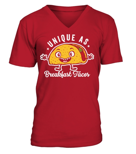 Unique As Breakfast Tacos Happy Kawaii Taco Lovers V-Neck T-shirt