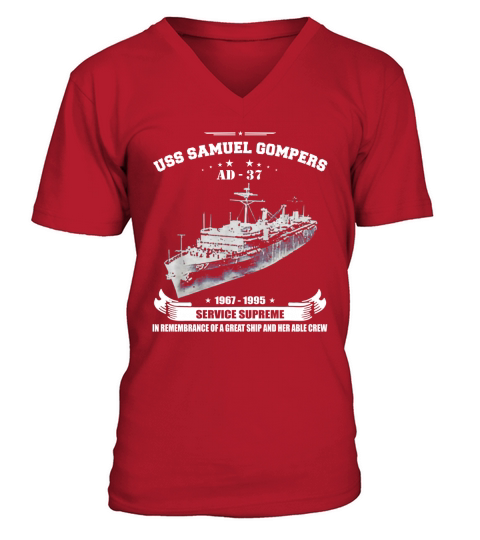 USS Samuel Gompers - Coffee Mug (colored) V-Neck T-shirt