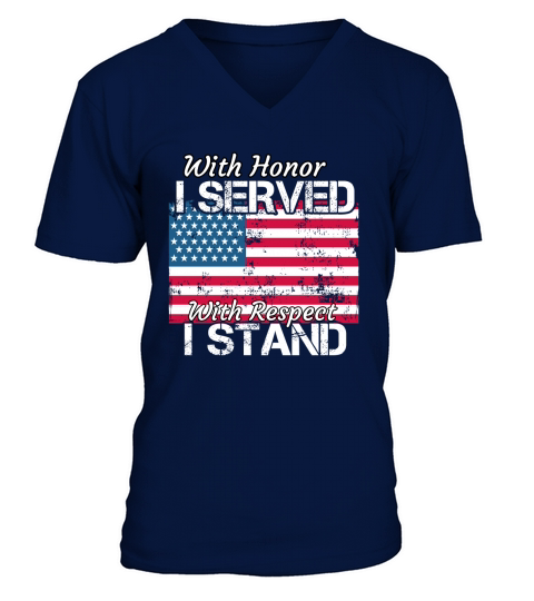 Veteran Shirt I Served I Stand for Our Anthem Flag Shirt V-Neck T-shirt