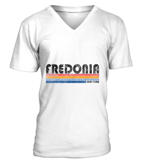 Vintage 1980s Style Fredonia New York T Shirt V-Neck T-shirt