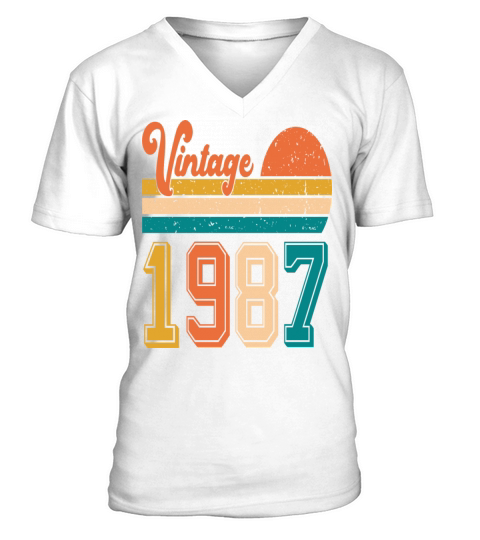 Vintage 1987 birthday gift V-Neck T-shirt