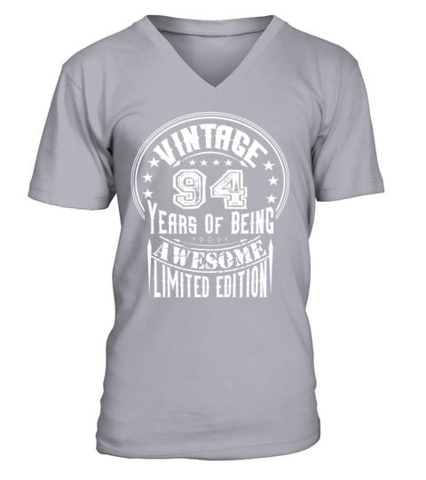 Vintage 94 Years Of Being Awesome Limited Edition V-Neck T-shirt