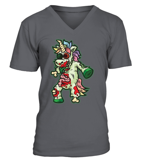 Zombie Unicorn V-Neck T-shirt