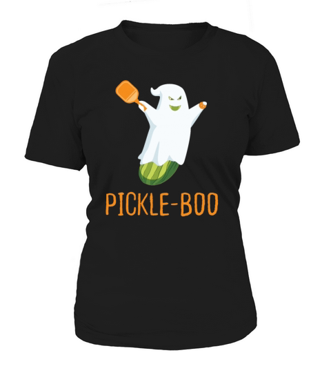 Funny Pickle Ghost Play Pickleball on Halloween Women's T-Shirt
