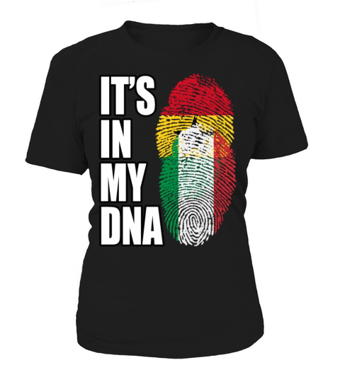 Ghanaian And Italian Mix Heritage DNA Flag Women's T-Shirt