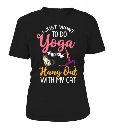 Yoga Cat Beginner Workout Poses Quotes Meditation Women's T-Shirt