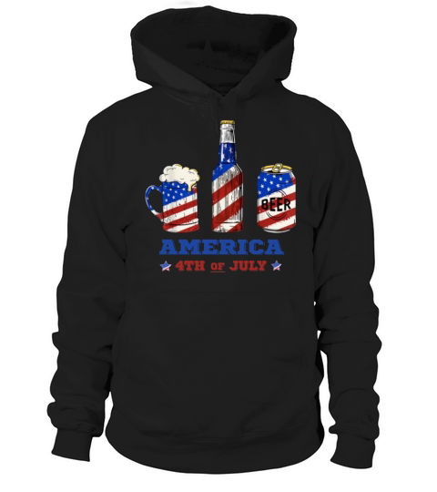 Beer Drinking USA Flag Beer Lover America 4th Of July shirt Hoodie Unisex
