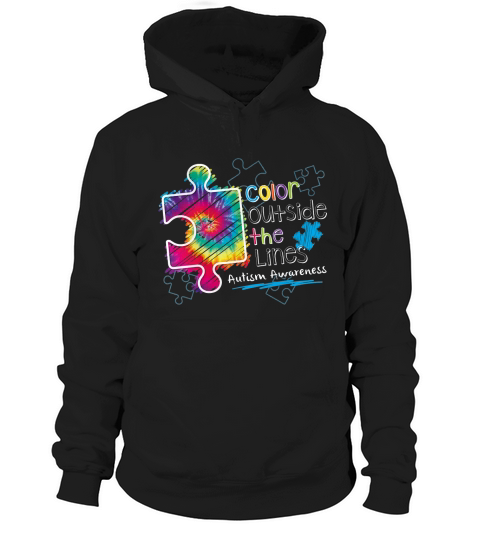 Color outside the lines autism awareness shirt Hoodie Unisex