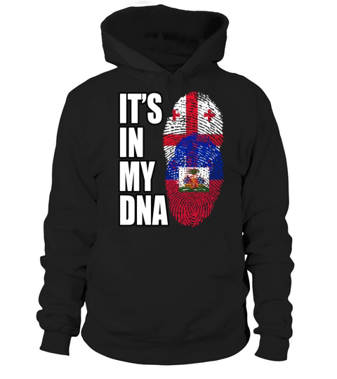 Georgian And Haitian Mix Heritage DNA Flag Hoodie Unisex
