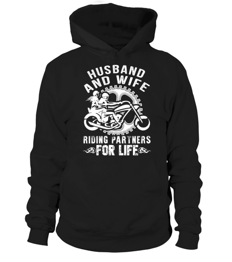 Husband and wife riding partners for life Hoodie Unisex