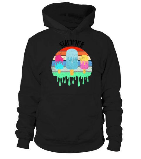 Melting Ice Cream Hot Summer Vacation Retro Vintag Hoodie Unisex
