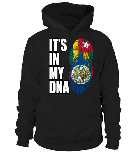 Togolese And Belizean Mix Heritage DNA Flag Hoodie Unisex