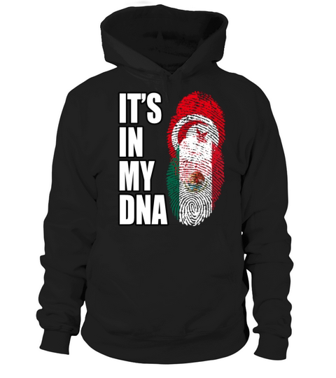 Tunisian And Mexican Mix Heritage DNA Flag Hoodie Unisex