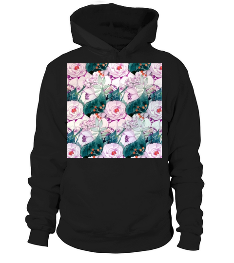 Watercolor beautiful floral seamless pattern Hoodie Unisex