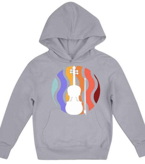 Retro Vintage Violin Musical Instrument Violinist Kids Hoodie