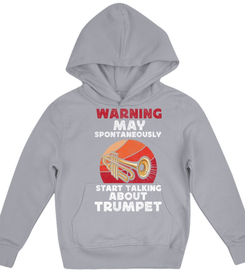 Trumpet Player Vintage Retro Kids Hoodie