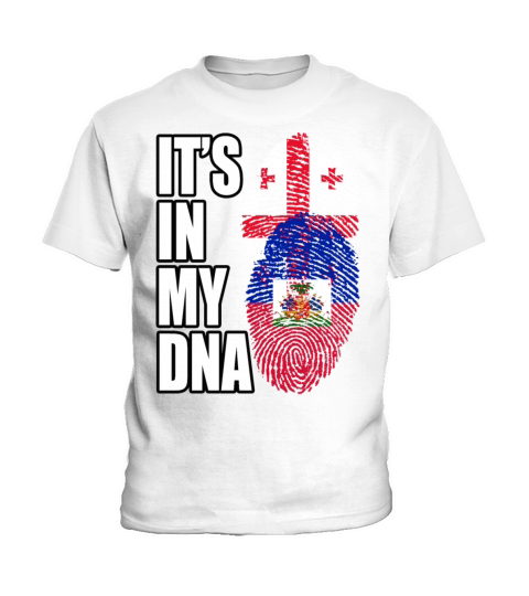 Georgian And Haitian Mix Heritage DNA Flag Kids T-Shirt