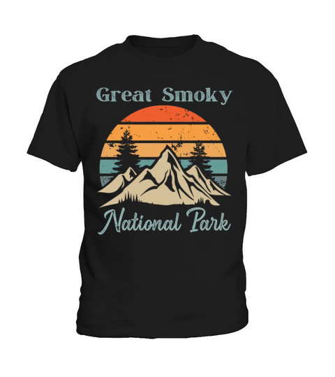 Great Smoky National Park Retro Vintage Mountain S Kids T-Shirt