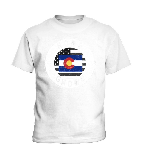 Land Map America US Flag Home Grown Colorado Kids T-Shirt