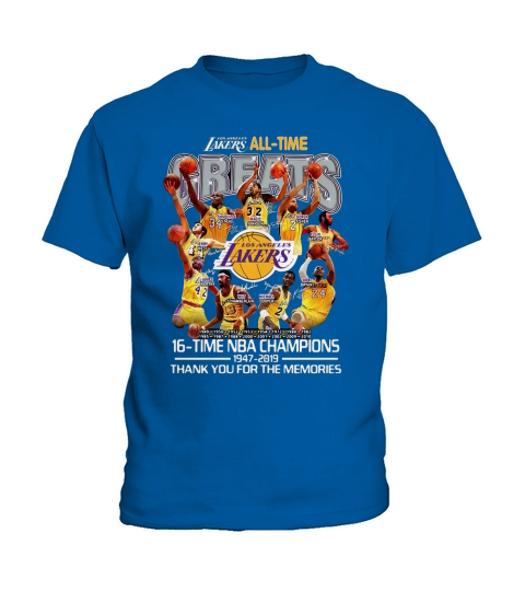 Los Angeles Lakers all time 16 time NBA champions Kids T-Shirt