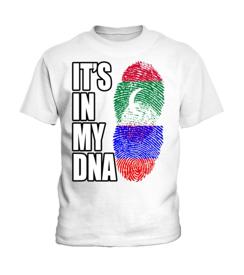 Maldivian And Russian Mix Heritage DNA Flag Kids T-Shirt