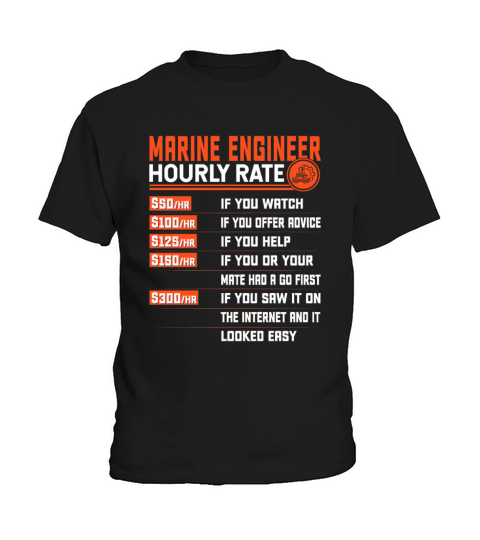 Marine Engineering Hourly Rate - Funny Marine Kids T-Shirt