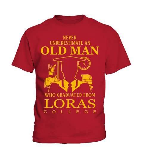 Never Underestimate an Old Man Loras College Kids T-Shirt