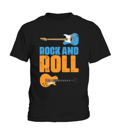 Retro Guitars Rock Band Musician Guitar Player Kids T-Shirt