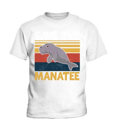 Retro Style Save the Manatee Sea Cows Lover Kids T-Shirt