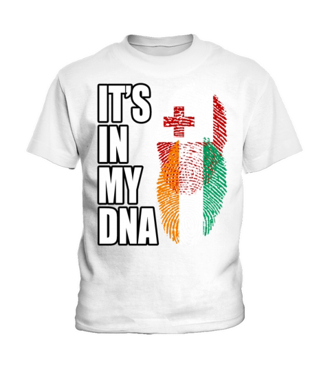 Tongan And Ivorian Mix Heritage DNA Flag Kids T-Shirt