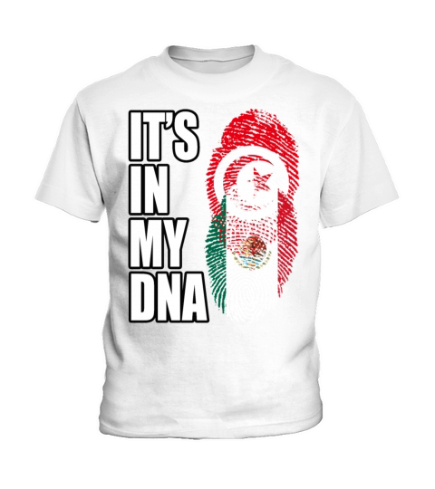 Tunisian And Mexican Mix Heritage DNA Flag Kids T-Shirt